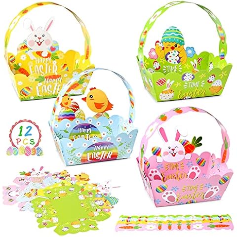 O-Kinee Osterkörbchen, 12 pcs Osternester zum Befüllen, Osterkörbchen Basteln, DIY Osternest, Ostern Basteln Kinder, Osterkörbe zum Befüllen, Osterkorb Kinder, Osterdeko Cover