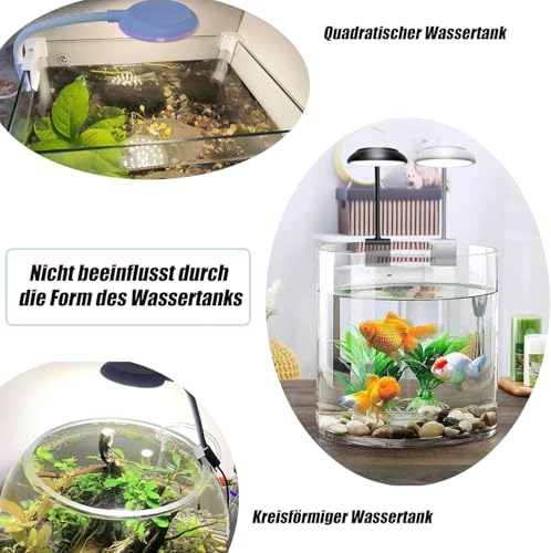 1 stuks aquariumlamp, clip-on aquariumlamp met wit en wit en roodgroen blauw licht, 7 W voor 20-40 cm aquaria met aquariumverlichting, geschikt voor waterplanten en zoetwateraquaria - Afbeelding 6