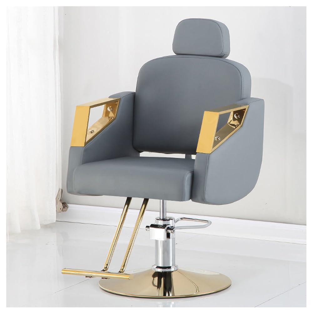 OZBMA Adjustable Barber Chair,Barber Chair Reclining Salon for Salons And Modern Styling Professional Haircuts,Gray,B
