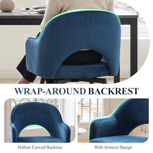 chairus Swivel Dining Chairs Set of 2, Modern Kitchen Chairs, Blue - Image 5