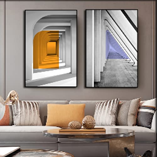 Affiche Toile Paysage Géométrique 30x45cm Salon De Luxe - 3