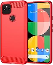 Compatible with Google Pixel 4a 5G Case,Compatible with Google Pixel 5 XL Full Protection Shockproof TPU Soft Shell Cell Phone Case Cover Red
