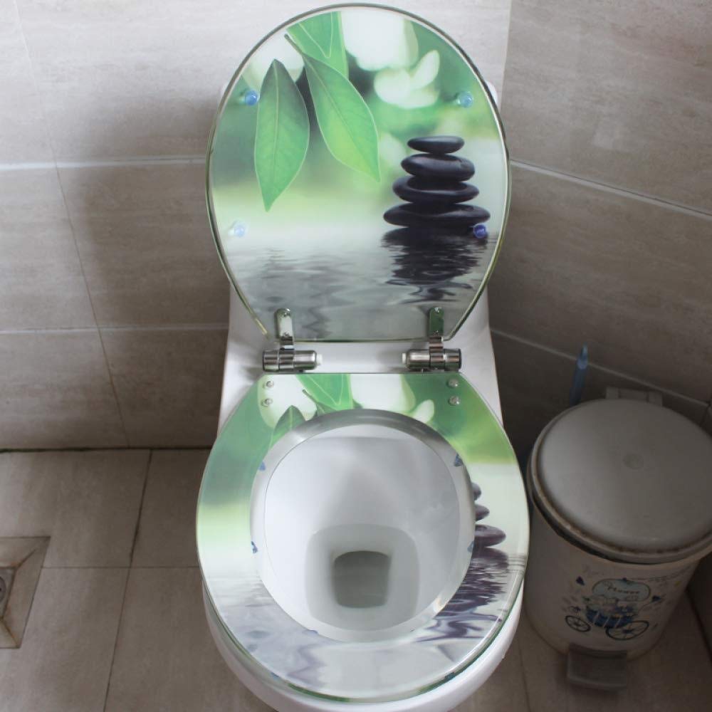 ZXCMTG CCJW Toilet Seat Resin Toilet Cover Universal Set Of Screws Household Color Toilet Cover U/V Thickening Slow Down (Color : E)