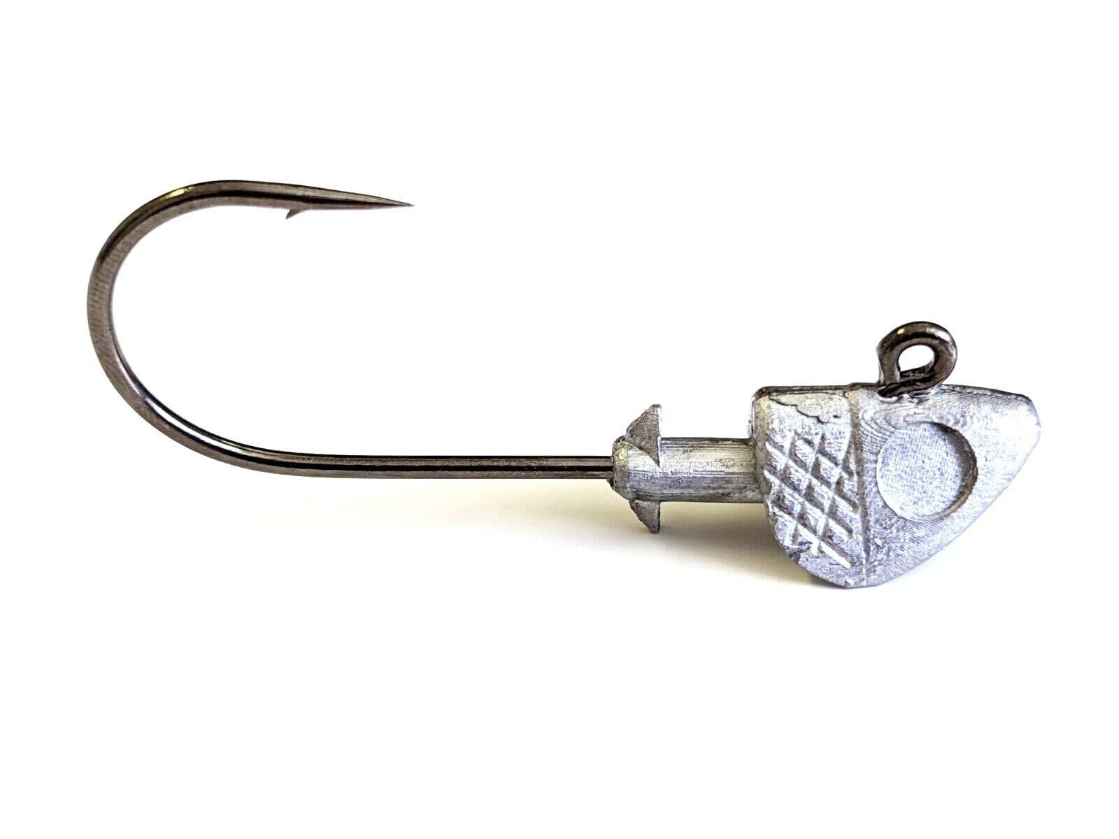 10 Unpainted "Pro-Shad" Jig Head Striper Bass Redfish Lure Ultra Point Hook 1oz