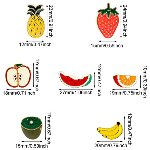 Image of Honbay 7PCS Enamel Fruit Brooch Pins Cartoon Unisex Lapel Pins Cute Foods Badges Pins for Clothes Jackets Backpacks Jeans Hats Decor (7 Styles)