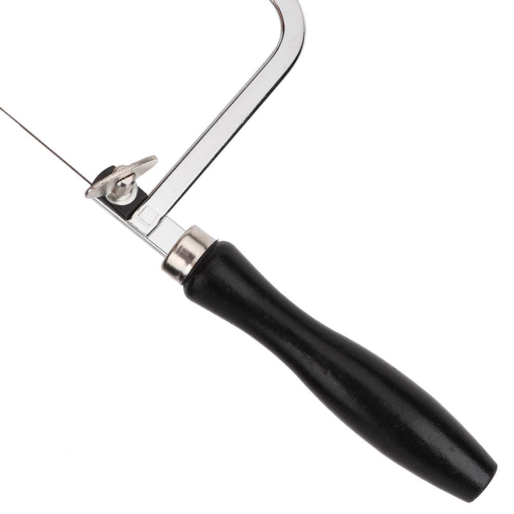 Hojas de sierra portátiles para joyería,sierra de metal para cortar anillos de cera,herramienta de mango en forma de U negra tallada con alambre para joyería para procesamiento de joyas