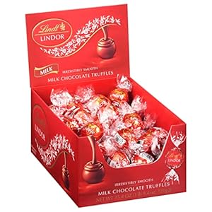Lindt LINDOR Milk Chocolate Candy Truffles, Valentine’s Day Chocolate, 25.4 oz., 60 Count