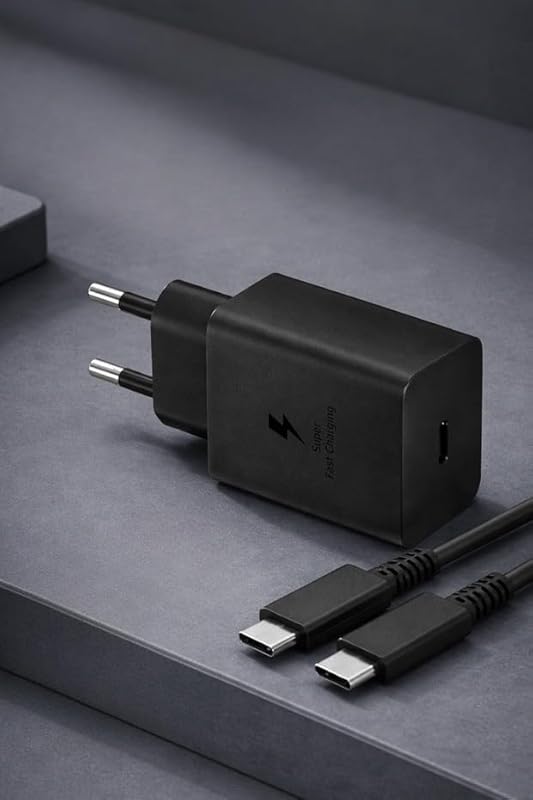 PDAteknoloji 45W USB-C PD-Pps Super Hız Şarj Adaptörü ve 1m 5A Type-C to Type-C Kablo Siyah (3 Yıl Garantili)