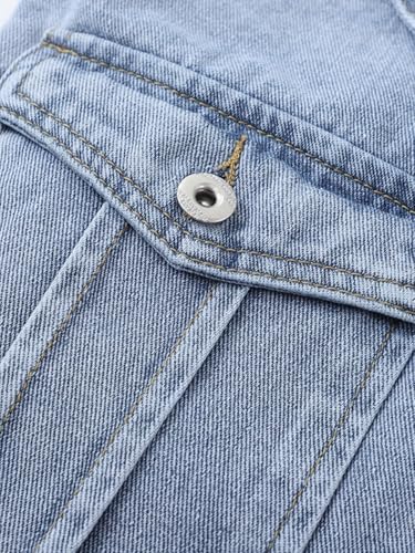 Women's Summer Jean Vest Sleeveless Cross Backless Vintage Denim Vest Top Lapel Button Cropped Waistcoat3