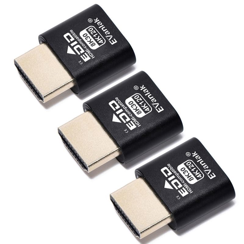 Adaptador HDMI Dummy Plug EVanlak 8K 30Hz 4K 120Hz miniatura 1