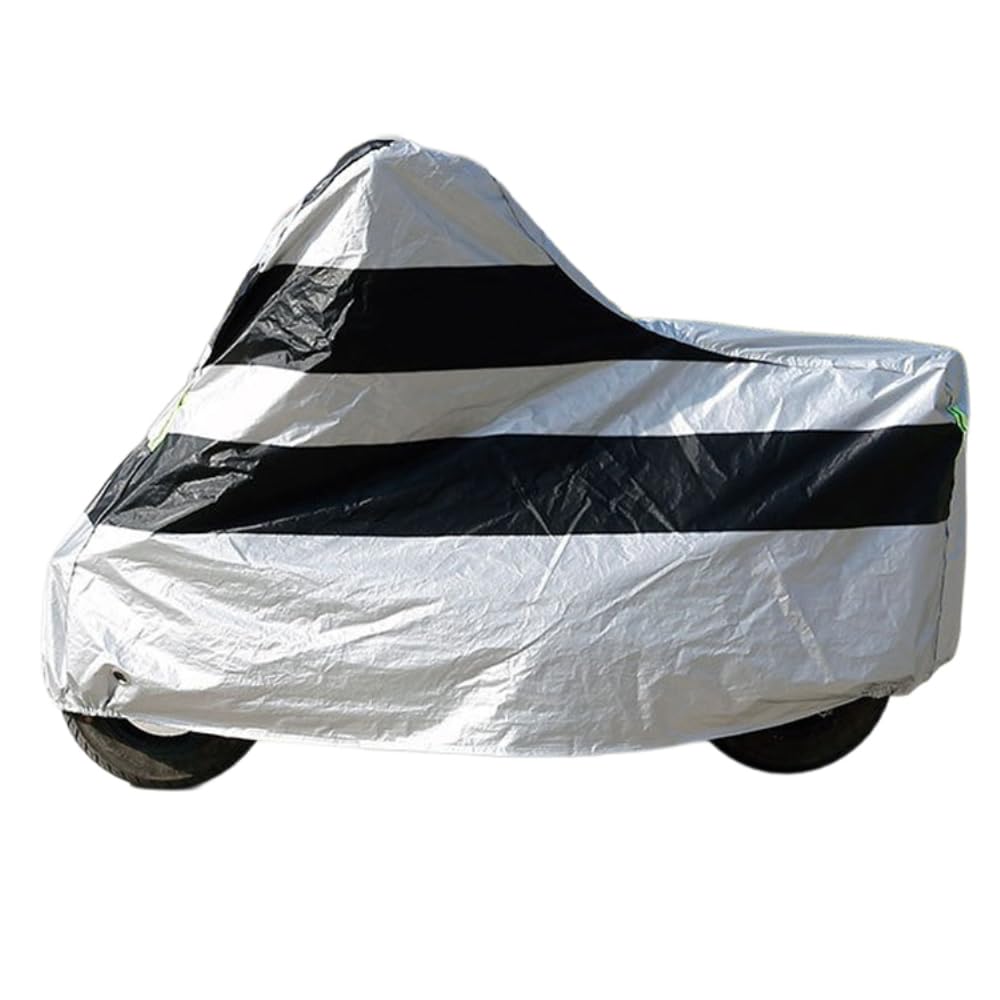 Cubierta impermeable para motocicleta, resistente a los rayos UV, cubierta para scooter de movilidad, cubierta universal para vehículos eléctricos, color negro y plateado, XXL