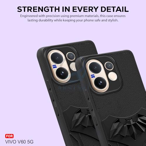 Image of AESTMO Back Cover for Vivo V60 / V60E / T4 Pro 5G | Stylish | Soft Silicone | Shockproof | Camera Lens Protection Back Cover (Black)