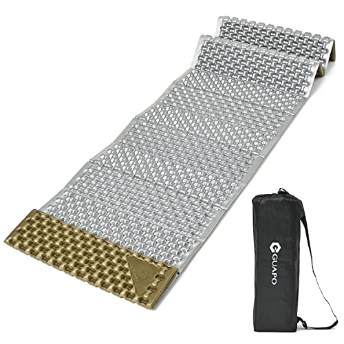 GUAPO キャンプ マット アルミナッツマット 凹凸形状改良 クッション性UP 硬くない 極厚20mm アルミ加工 アウトドアマット ショルダーベルト付き収納袋