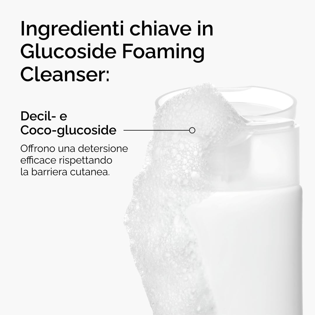 The Ordinary Glucoside Foaming Cleanser, Detergente viso schiumogeno glucosidi, Delicato per tutti i tipi di pelle, anche delicata, 150ml