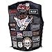 Diamond Plate Rock Design Genuine Buffalo Leather Biker Vest With 42 Patches- L