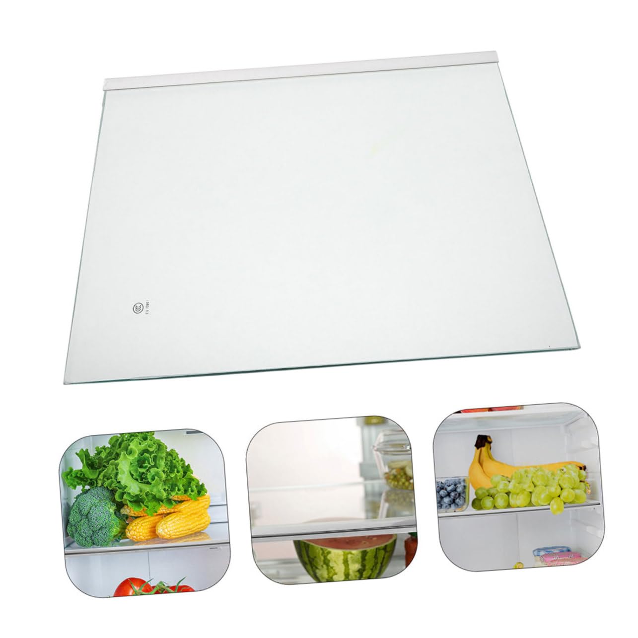 Ripiano in Vetro per Frigorifero 33x30 Cm, Sostituzione | Divisore per Frigo, Accessorio Trasparente per Organizzazione Cucina, Pulizia Facile e Portata Elevata
