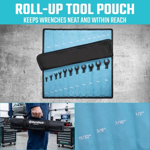 Image of DURATECH 22-Piece Ratcheting Wrench Set, Metric&SAE, Black Electrocoat