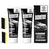 2Pcs Car Scratch Remover Wax, Universal Premium Polishing Compound for Deep Scratches, with two Sponge, Scratch Removal Wax(120 ML)