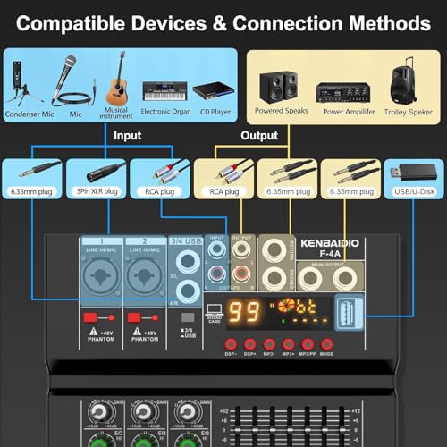 Professional Audio Mixer Bluetooth Enabled