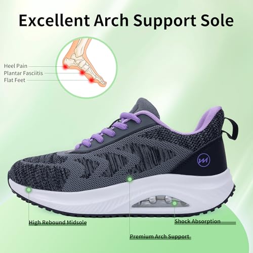 Image of Gyeice Women's Walking Shoes Arch Support Orthotic Breathable Tennis Sneakers for Plantar Fasciitis Pain Relief US 5.5-11