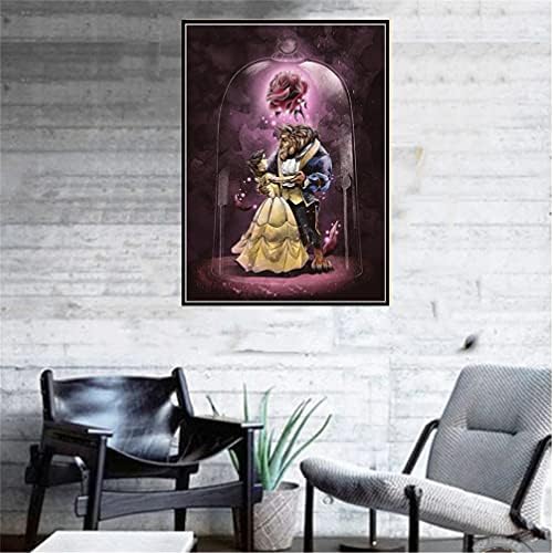 Diamond Painting Kits with Tools, Meecaa Beauty Beast Rose Bottle OX DIY 5D Full Drill Cross Stitch Diamond Mosaic Art Crafts 30x40cm (Beauty and The Beast)
