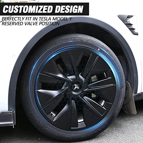 Image of Tesla Model Y Hub Caps Model Y Wheel Cap 19 Inch Hub Caps Heavy Duty Wheels Rim Covers for Tesla Model Y (Set of 4)
