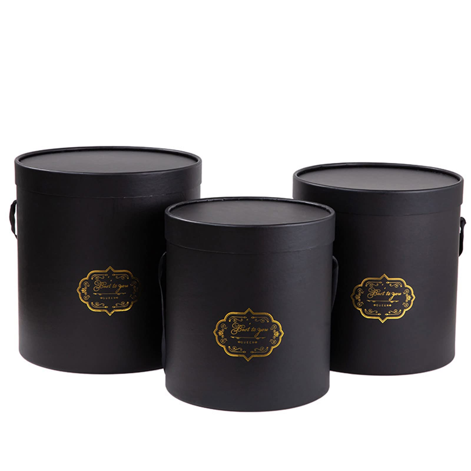 Hsioluted Box 3pcs / set Handheld Flowers Bouquet Packaging Cases with Lid for Florist Gifts Present Storage Boxes Hug Bucket Flower Arrangement Boxes Empty