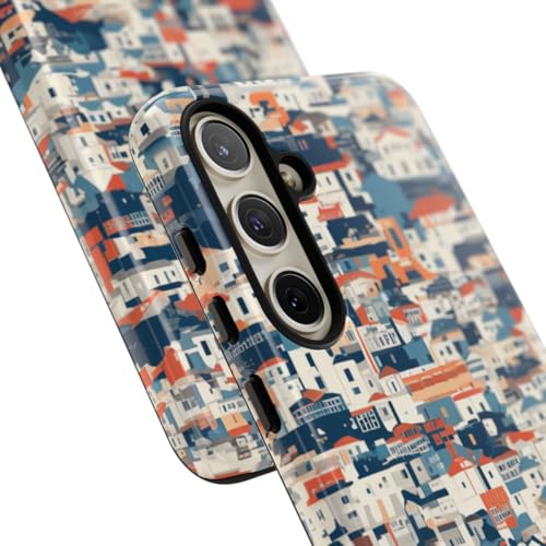 Coque rigide brillante Samsung S24 Plus bleu avec motif architectural - 2