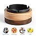 Cute Ashtrays for Cigarettes Ash Tray with Lid DDAJJAJ Wooden Ashtray with Stainless Steel Portable Decorative Ashtray Windproof Ashtray for Home,Patio,Office,Outdoors,Indoor,Parties