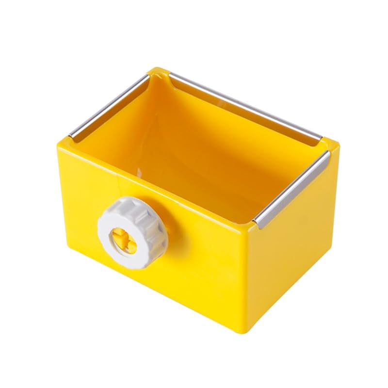 Comedouro para Pequenos Animais para Gaiola ZOOPOLR com Sistema Snap-Lock – Amarelo, 1 unidade