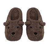 Womens Indoor Warm Cotton Slippers, Ladies Girls Lovely Star Winter Soft Cozy Booties Non-Slip Fuzzy Plush Mules Home Bedroom Floor Slip-on Shoes Ankle Boots, US Size: 7/8(EUR Size: 38/39)