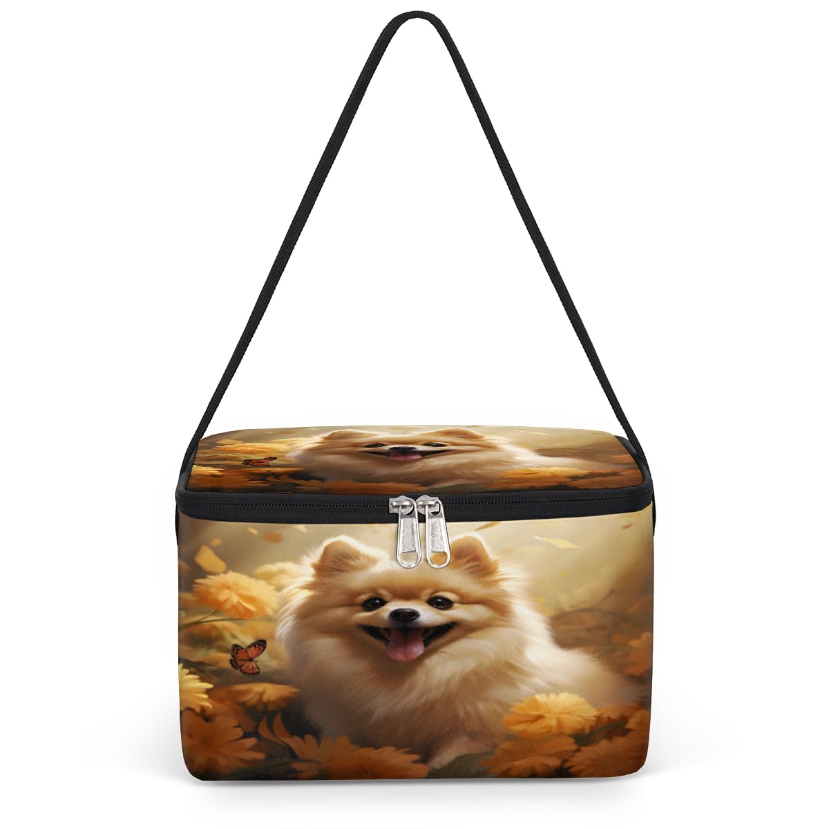 GzLeyigou Puppy Corgi Lunch Bags for Women Men 9 Cans, Hot & Cold Food Delivery Bag Insulated Grocery Bag Insulated Lunch Box Cute Dog Cooler Bag for Office Work Picnic Beach