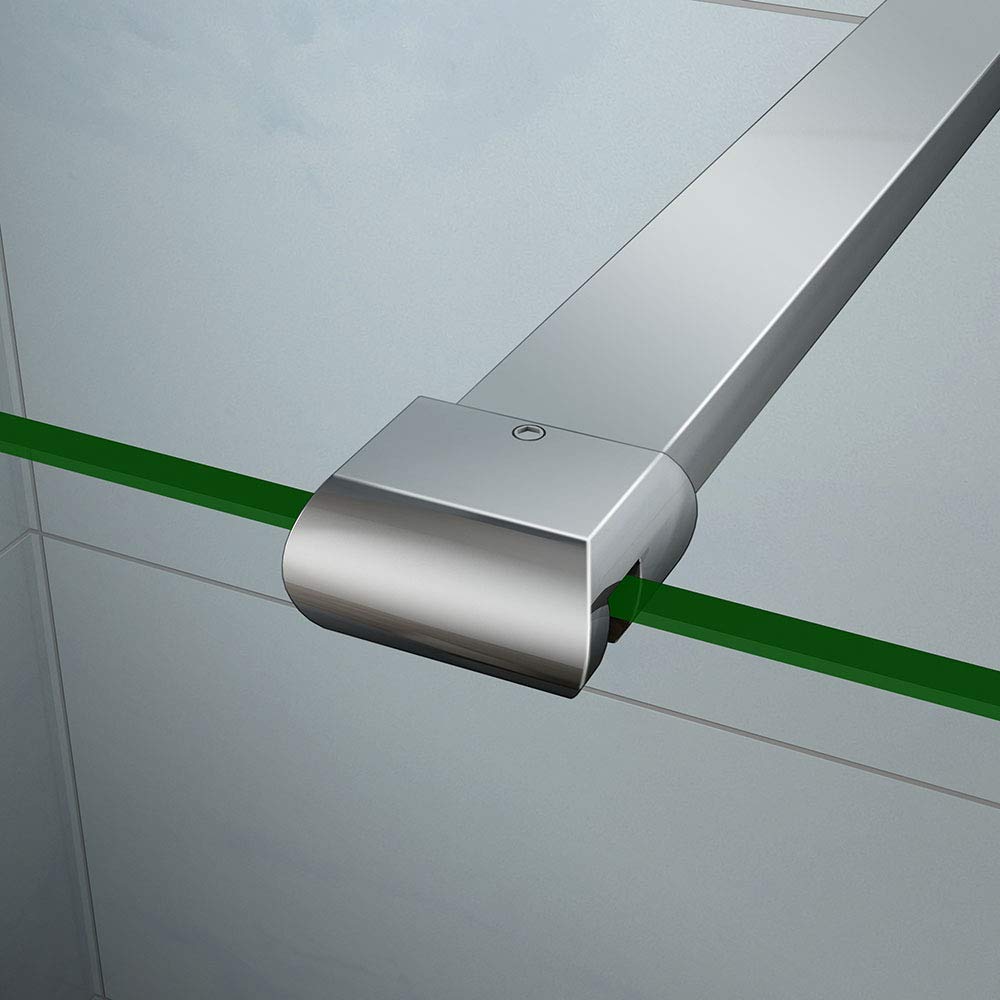 AICA paroi de douche pivotante 80x200cm+30x200cm avec une barre stabilisateur paroi latérale à l'italienne