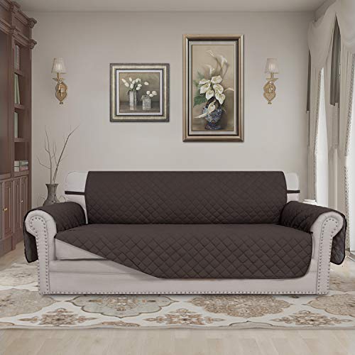 Easy-Going Sofa Slipcover Reversible Sofa Cover Furniture Protector Couch Cover with Elastic Straps for Pets Kids Children Dog Cat (XX Large, Chocolate/Chocolate) by Easy-Going - Image 2