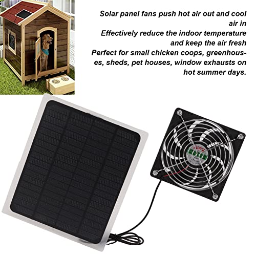 Kit de ventilador de painel solar de 10 W, ventilador de exaustão de painel solar redondo de resfria