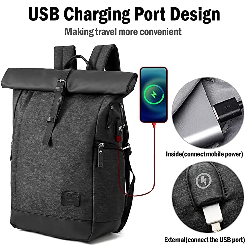 VARLIVOO Uomo Zaino USB Port Alta Capacità