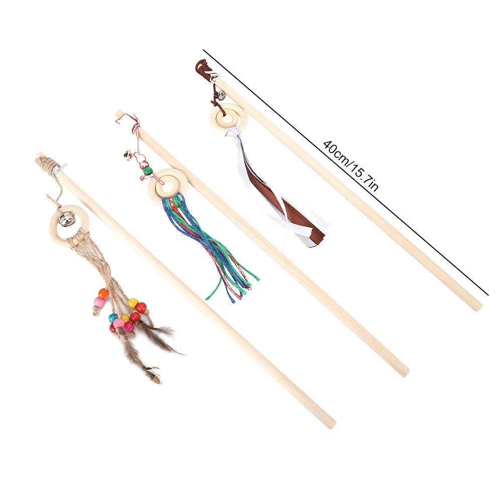 AIDIYA Jouets Pour Chat Avec Plumes Et Baguette Pour Chat Jouet En Forme De Plume Pour Chat (Lot De 6