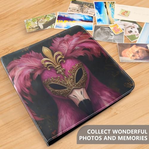 Álbum de fotos autoadhesivo DIY con cubierta de cuero PU, encuadernador de 3 anillos, 40 páginas, tamaño 11.8 x 11.2 pulgadas miniatura 5