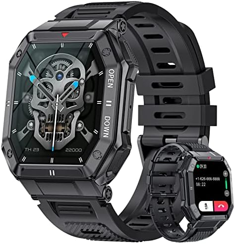 LIGE Smart Watch for Men with Bluetooth Calls,1.85" Smartwatch with SpO2/Blood Pressure/Heart Rate Tracker,24 Sport Modes IP67 Waterproof Smart Watches for Android iOS(2 Straps)