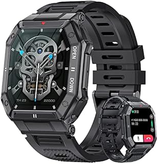 LIGE Smart Watch for Men with Bluetooth Calls,1.85" Smartwatch with SpO2/Blood Pressure/Heart Rate Tracker,24 Sport Modes IP67 Waterproof Smart Watches for Android iOS(2 Straps)