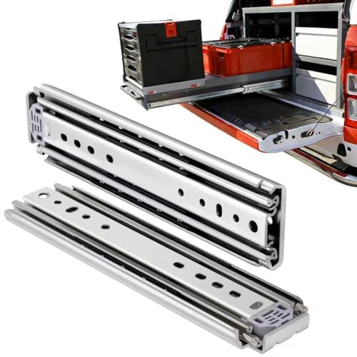 Heavy Duty Drawer Slides 12 14 16 18 20 22 24 26 28 30 32 34 36 40 44 48 52 56 60 Inch 470 Lbs Side Mount Full Extension Ball Bearing Rails Rail Tool Box Runner -W:76mm, 20 Inch