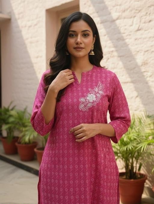 Image of Women Three Piece Kurta Set with Dupatta and Pant Modern Ethnic Design for Office and Traditional Occasions