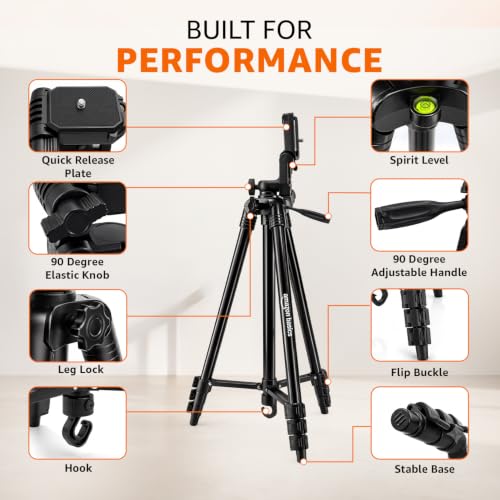 Image of Amazon Basics 60-Inch Aluminium Tripod for DSLR & Camera, 5kg Load Capacity, Portable Lightweight with 360 Ball Head, Clip Lock System & Carry Bag, for Photography & Video Recording