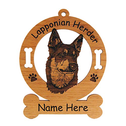Lapponian Herder Head Dog Ornament with Custom Name