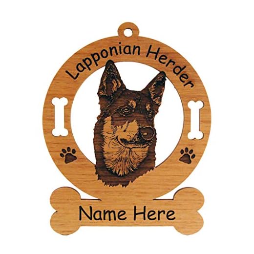 Lapponian Herder Head Dog Ornament Personalized with Your Dog's Name