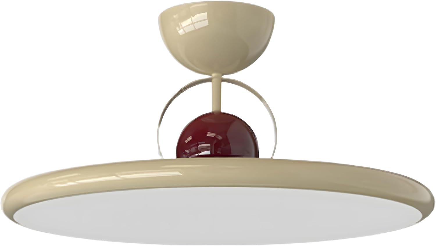 Bofea-Modern Minimalism Bedroom Ceiling Light UFO LED Yellow Round Semi Flush Ceiling Light Nordic Flush Mount Ceiling Light for Children Bedroom,Living Room&Corridor