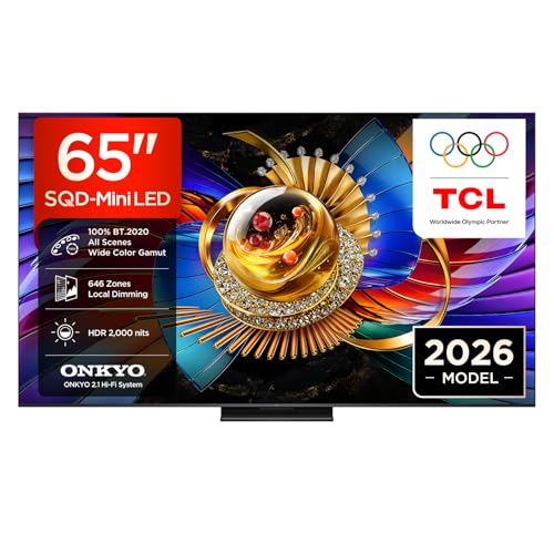 TCL 65Q7D Pro – Smart TV SQD‑Mini LED 4K HDR10+ da 65", 2.000nit | 646 Dimming Zones, Dolby Vision IQ & Atmos, Onkyo 2.1 Sound, Game Master, 144Hz VRR, Apple AirPlay 2