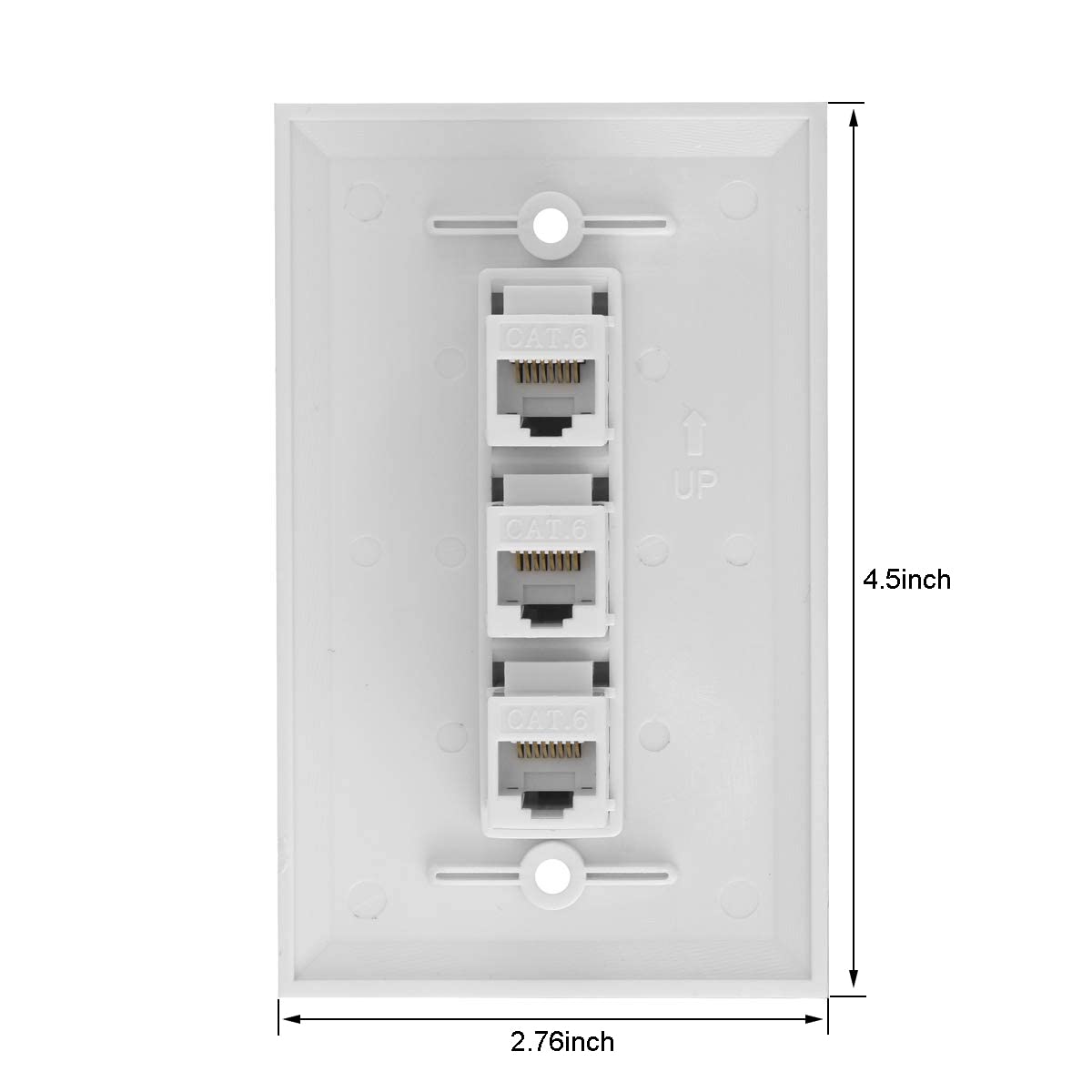 Płyta ścienna Ethernet, 3-portowy Cat6 żeński do żeńskiego gniazda ściennego RJ45 Keystone gniazdko ścienne