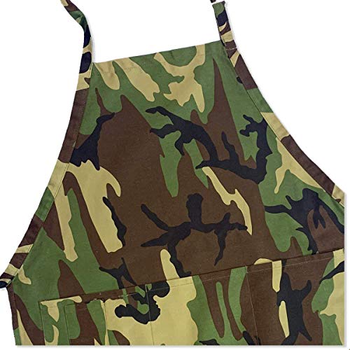 Camoflauge BBQ Kitchen Apron - 1 Size Fits All - Adjustable Neck