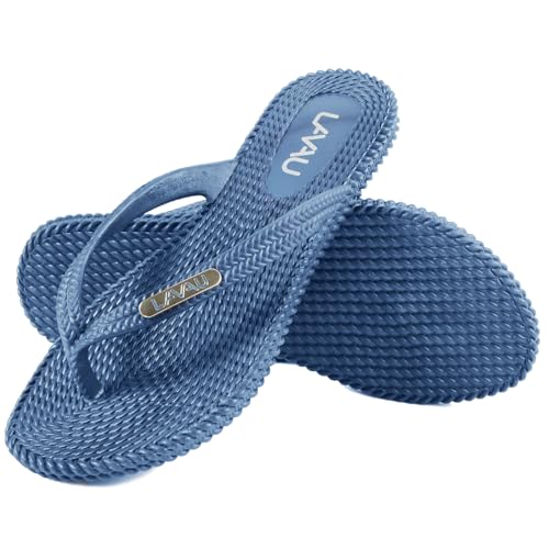 Image of LAVAU Flip Flops for Women, Waterproof Non Slip Thong Sandals for Shower Beach Pool, 100% Recyclable